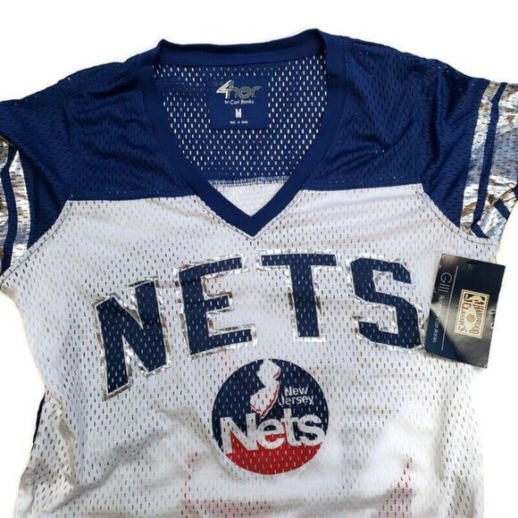 NBA New Jersey Nets Women's Size M All American Mesh T-Shirt White GIII - Picture 3 of 8